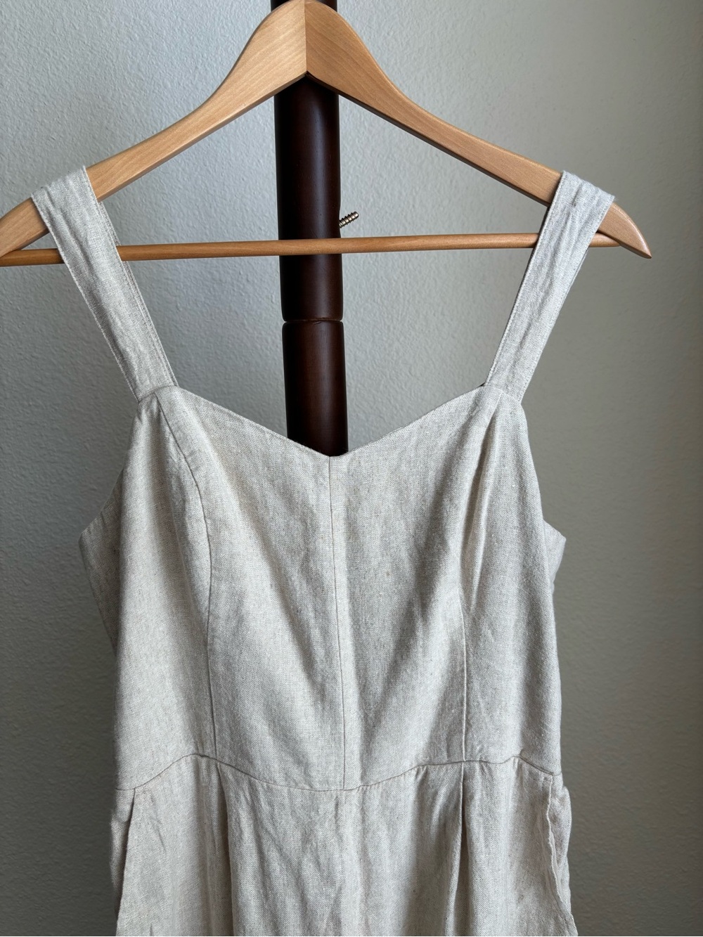 Light Beige Linen-Blend Romper